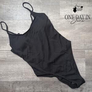 Aleumdr high Cut Cheeky Ribbed One Piece Swimsuit Size S